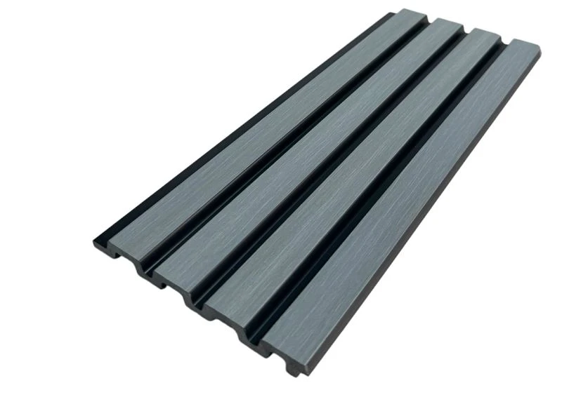 Panneau mural PS gris de haute qualité, revêtement mural décoratif cannelé 3D pour un Design intérieur moderne